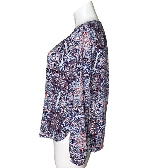 Sanctuary Western Multicolor Paisley Print Tunic Top, Long Sleeve Women's Size L - Picture 6 of 9